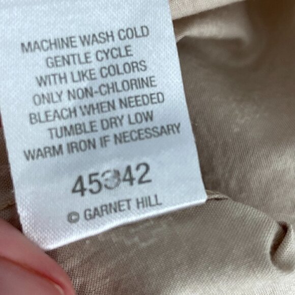 Garnet Hill 100% Organic Pima Cotton Neutral Southwest Pattern Button Front Top - Picture 7 of 8